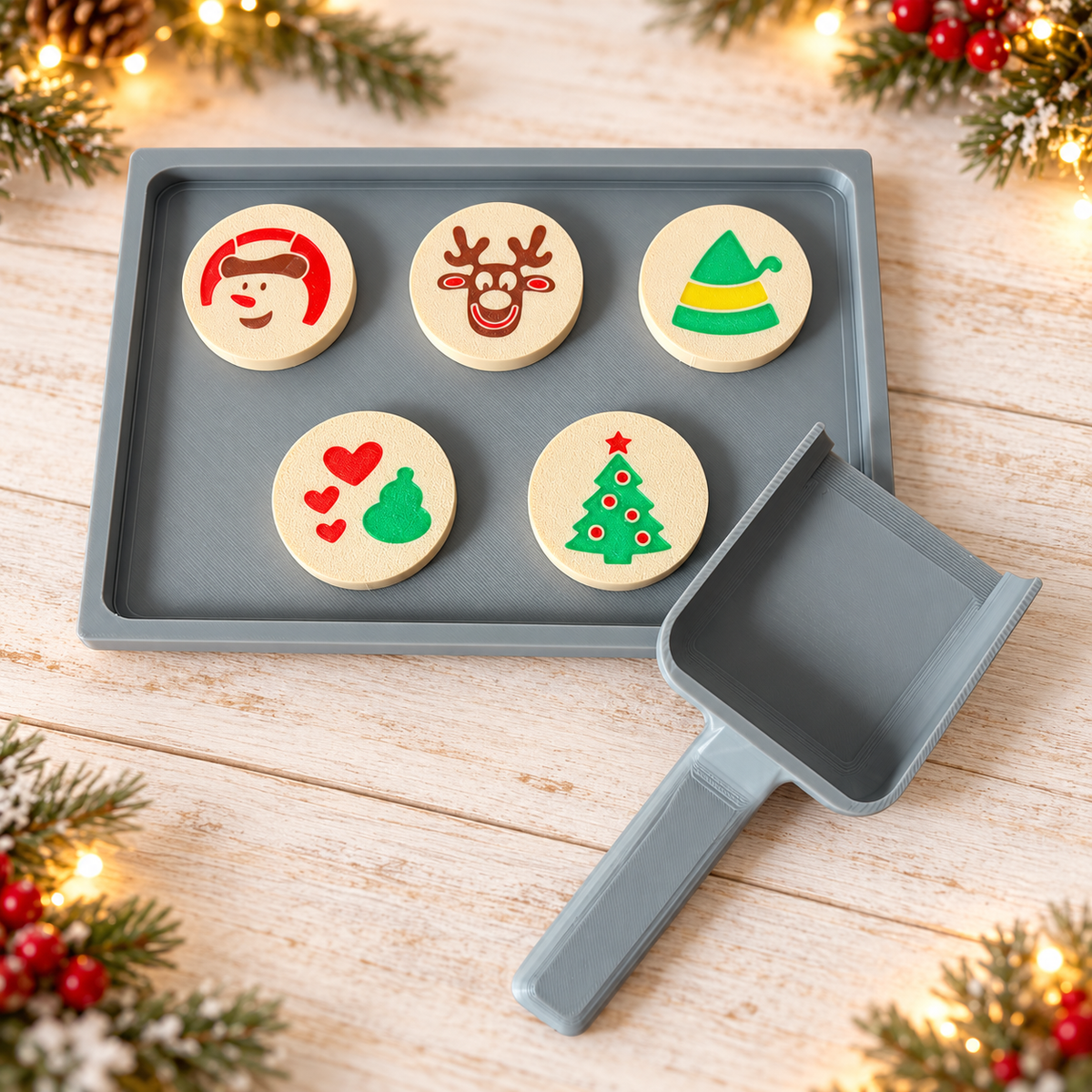 Christmas Magnetic Play Cookie Baking Set – Pretend Cookies, Tray & Spatula