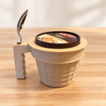 Ice Cream Pint Holder with Handle & Spoon Slot – Waffle Cone Design