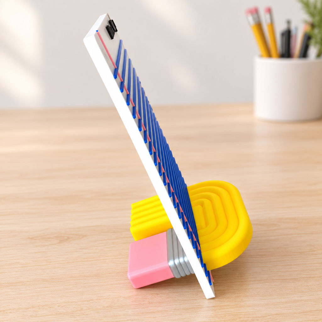 Personalized Teacher Phone Stand – Notepad & Pencil Desk Gift