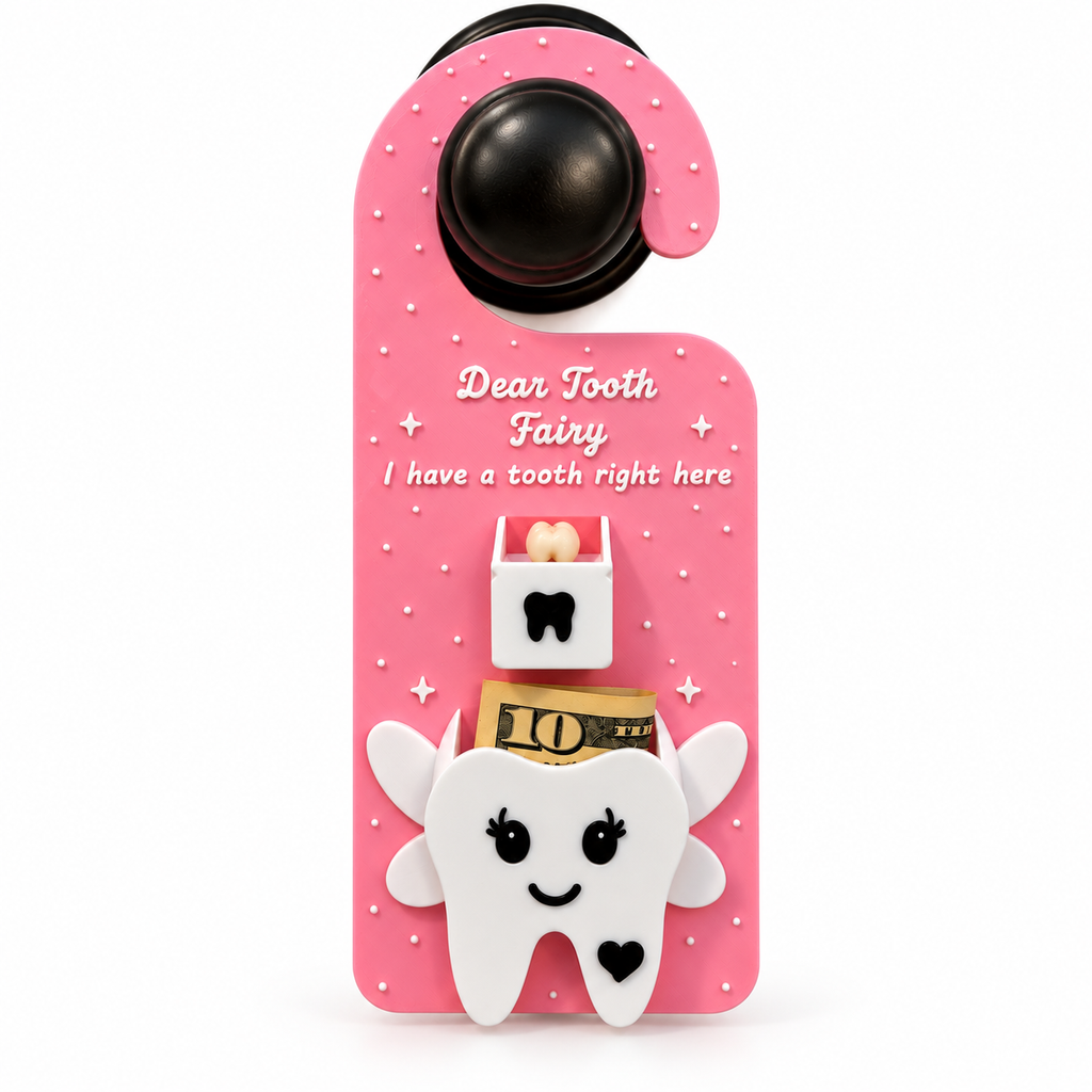 Tooth Fairy Door Hanger with Tooth & Treasure Pockets