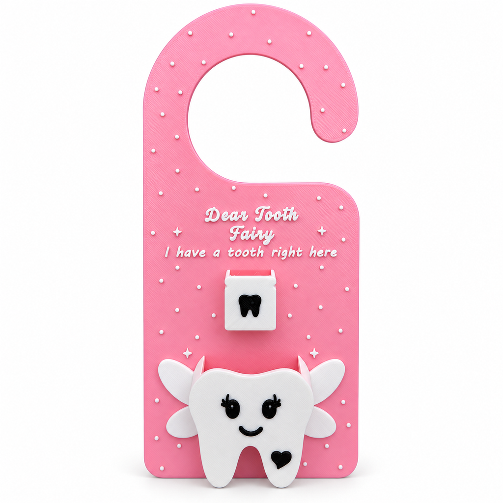 Tooth Fairy Door Hanger with Tooth & Treasure Pockets