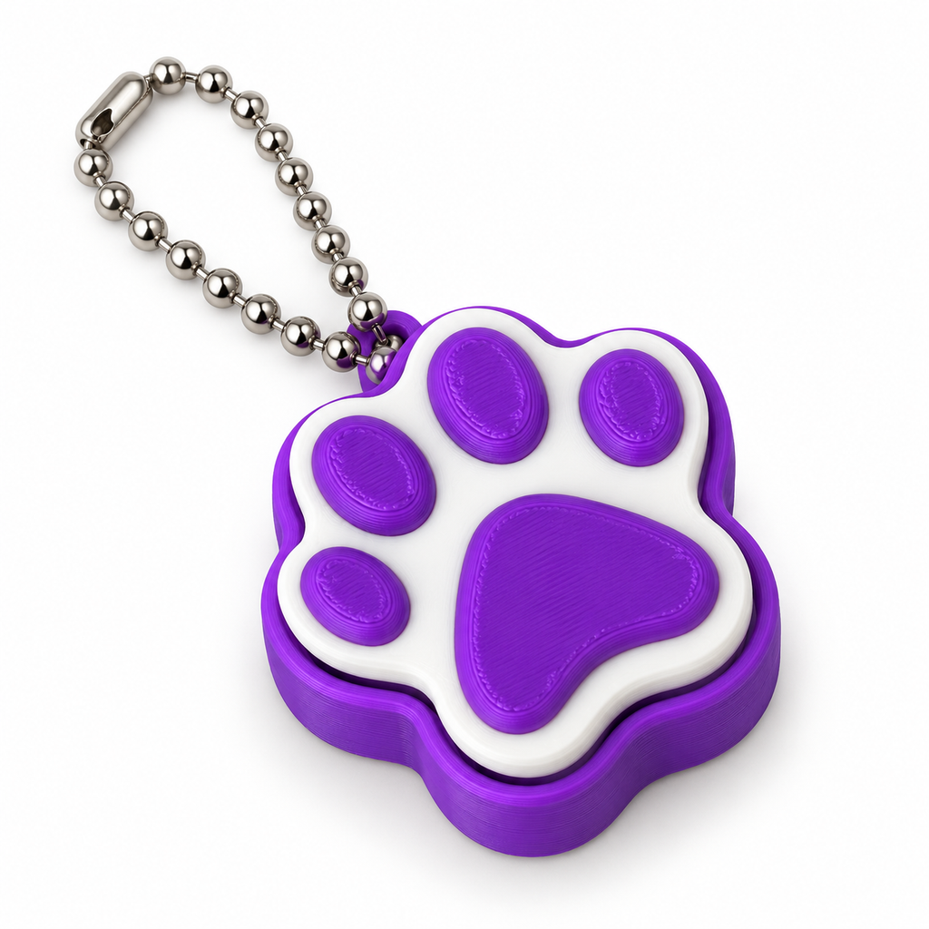 Clicker House Color Keychain Paw Print