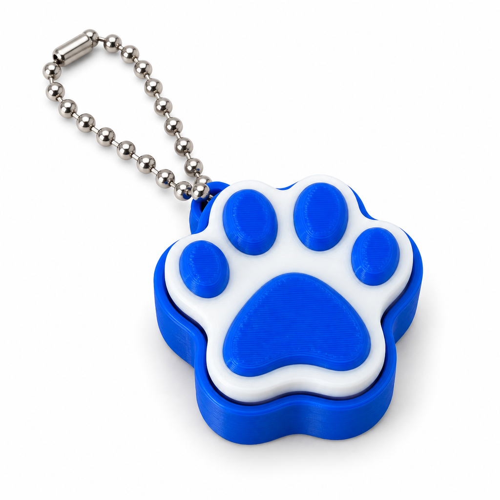Clicker House Color Keychain Paw Print